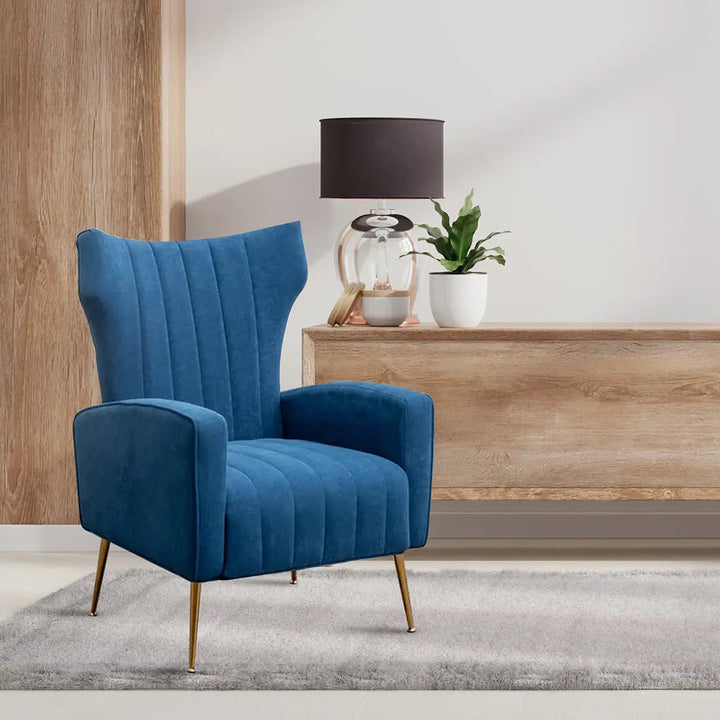 Orion Wingback Accent Chair – Blue