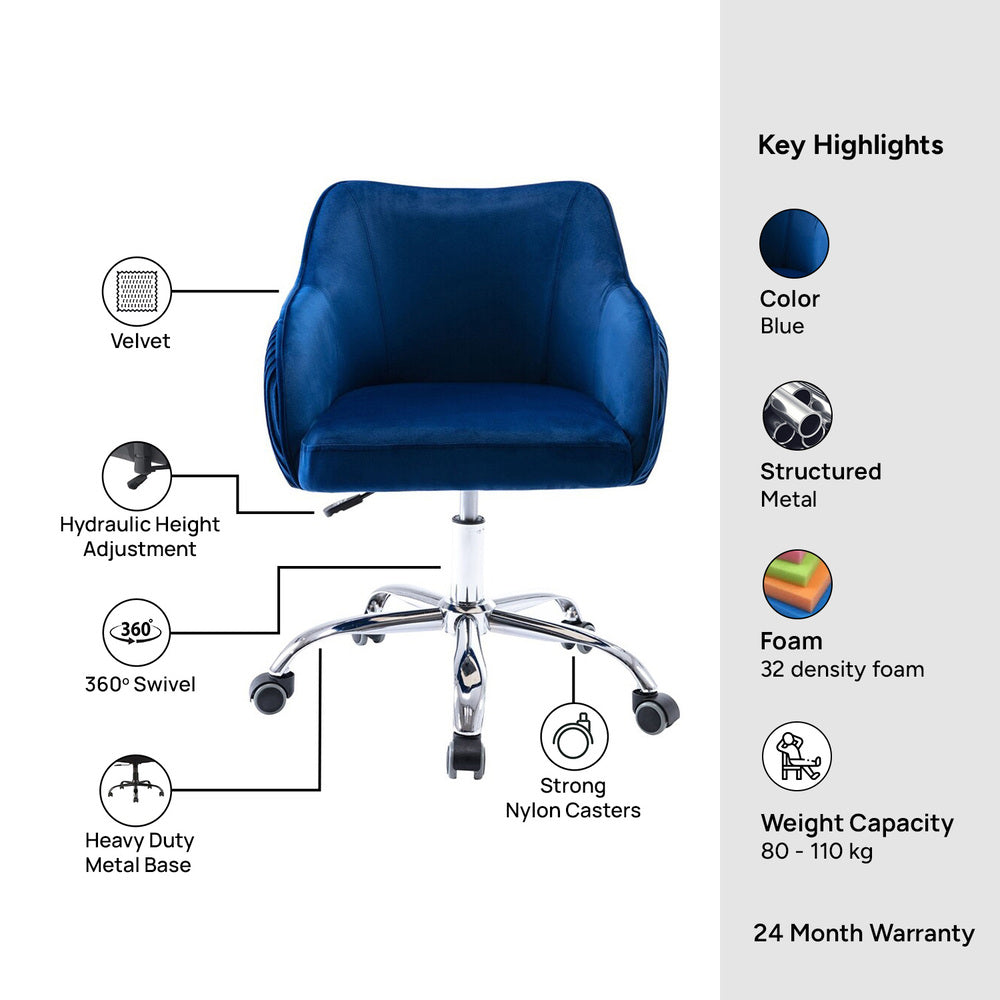 Leisel Task Chair Blue | Adjustable Office Chair Blue