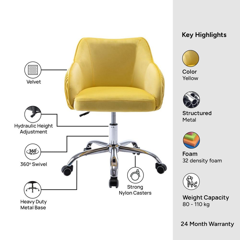 Leisel Task Chair Yellow | Adjustable Office Chair Yellow