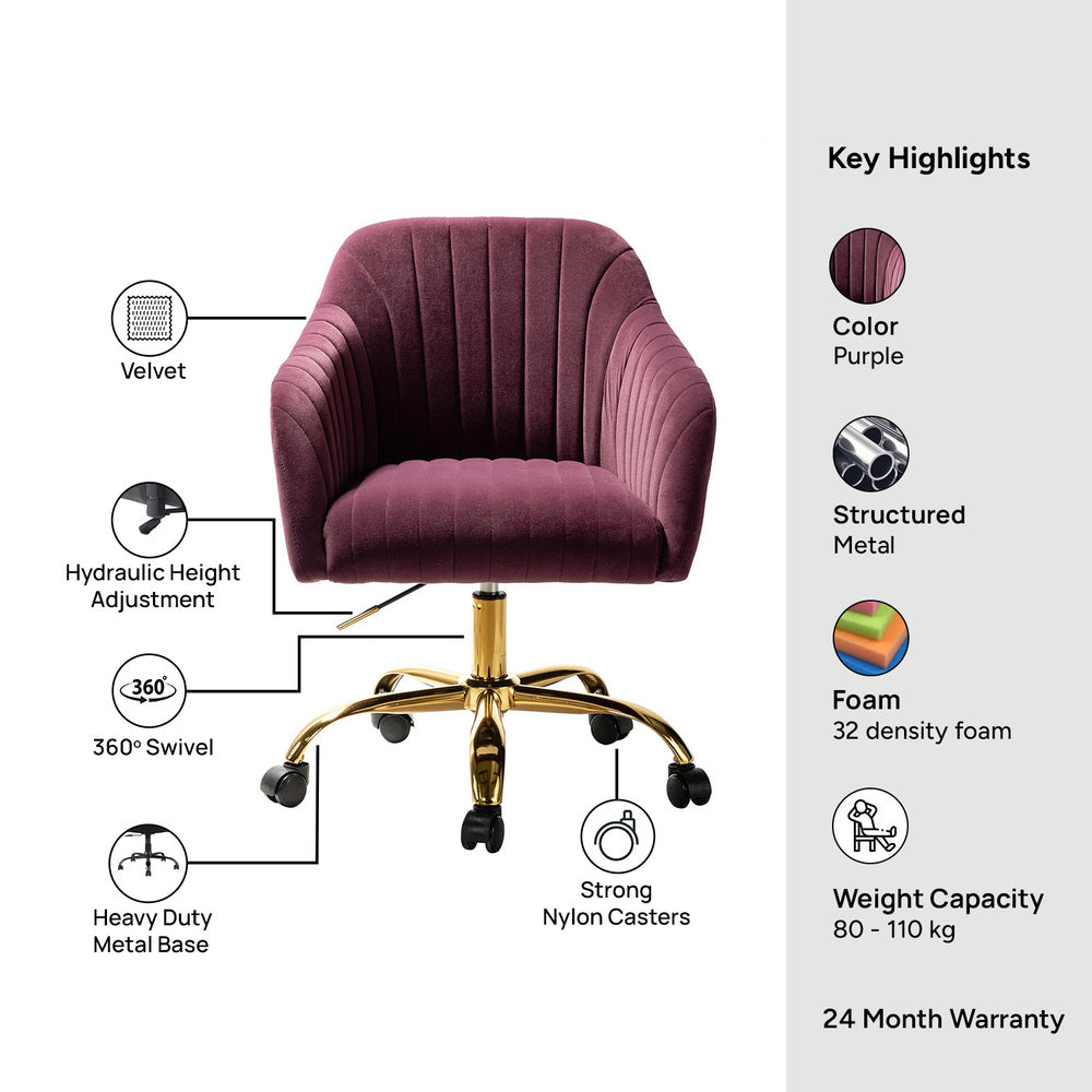 Louise Task Chair Purple | Modern Office Chair Purple