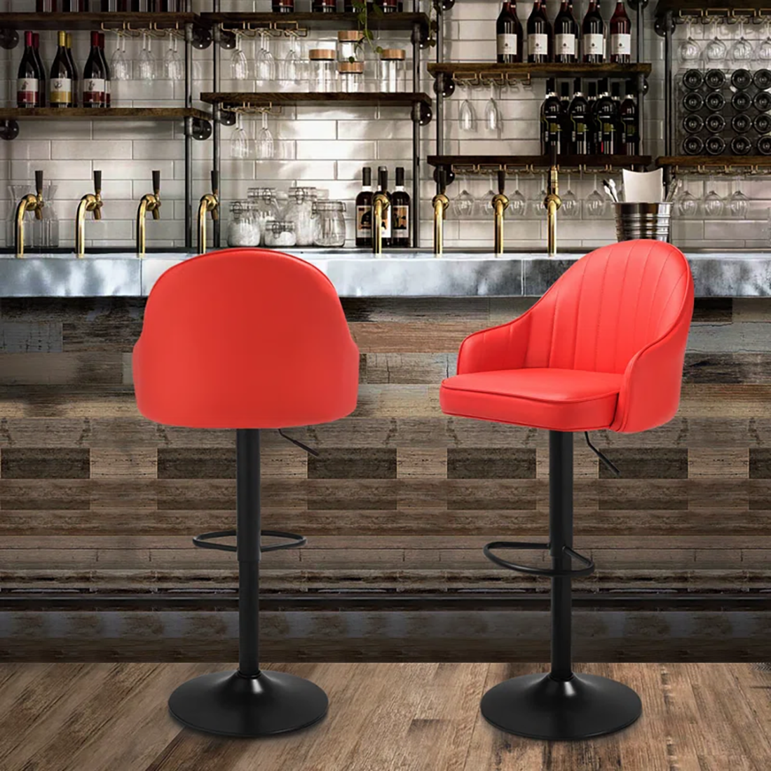 Fressia Swiel Bar Stool - Red