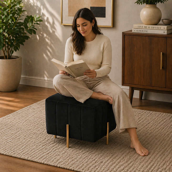 Doe Buck Adirondack Ottoman|Black