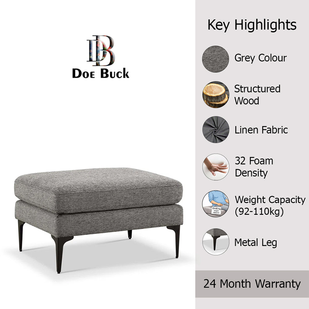 DOE BUCK Minimal Minimal Ottoman Bench|Grey