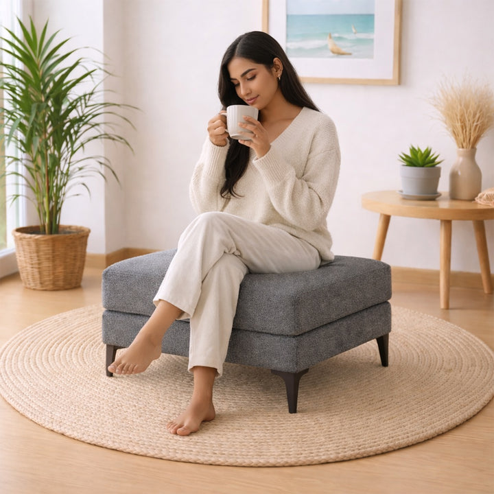 DOE BUCK Minimal Minimal Ottoman Bench|Grey