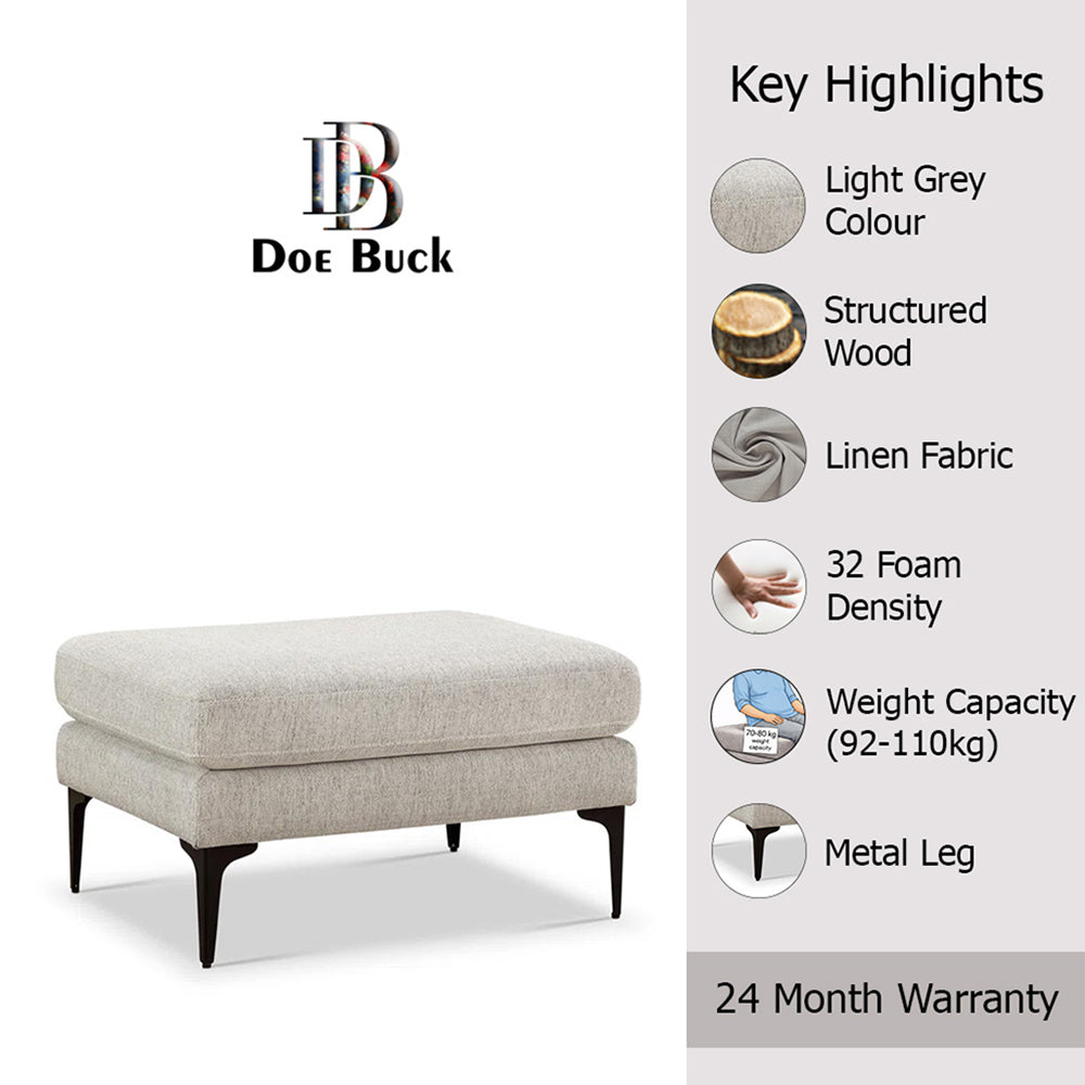 DOE BUCK Minimal Minimal Ottoman Bench|Light Grey