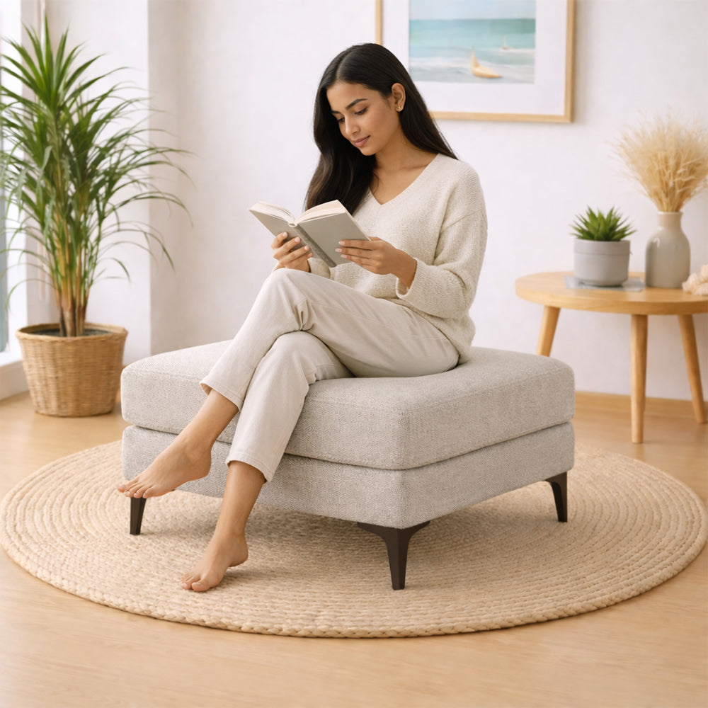 DOE BUCK Minimal Minimal Ottoman Bench|Light Grey