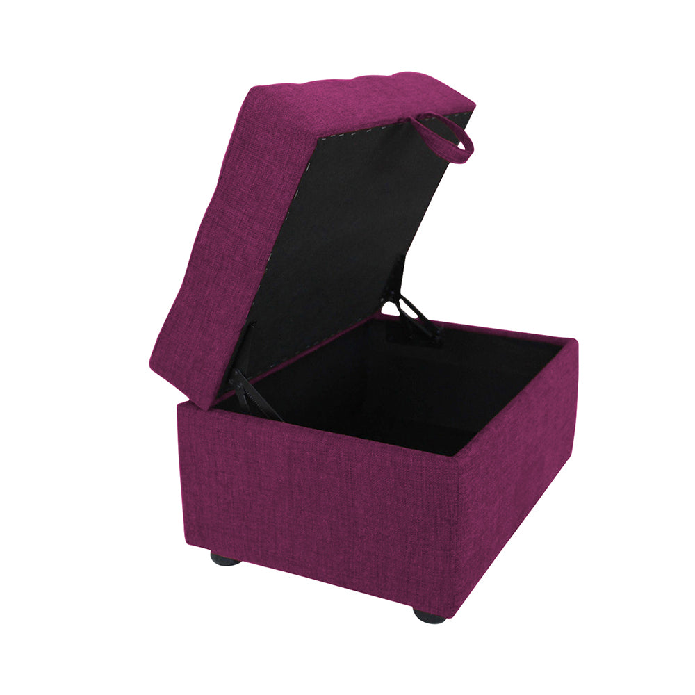 Modern Tufted Storage Ottoman Bench Purple