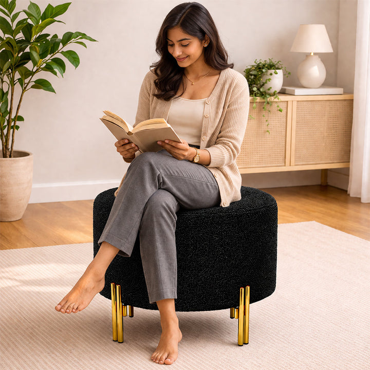 Doe Buck Premium Ottoman|Black