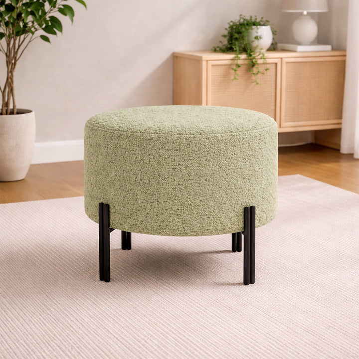 Doe Buck Premium Ottoman|Sage With Black Legs