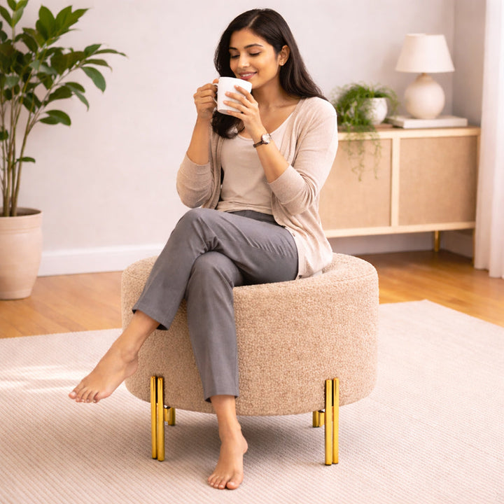 Doe Buck Premium Ottoman|Light Brown