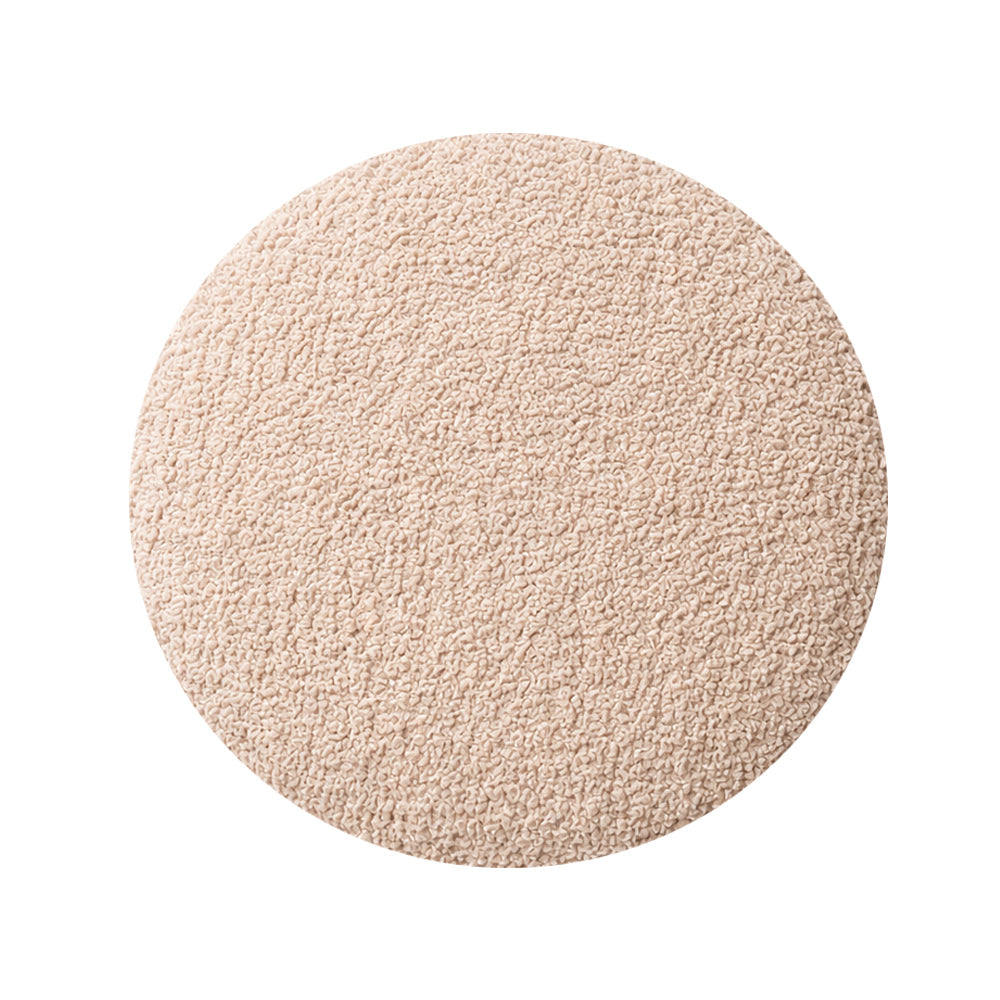 Premium Bouclé Beige Ottoman - Gold Legs