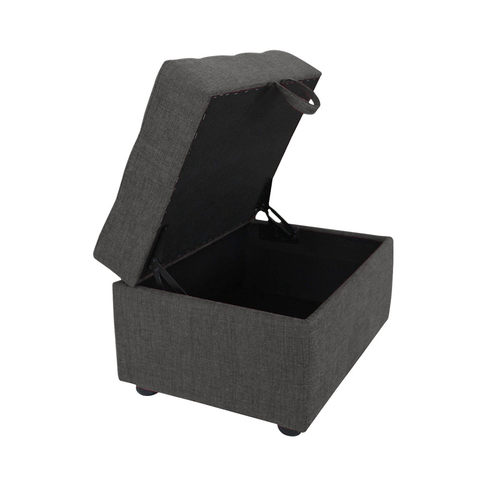 Tufted Storage Ottoman Bench Grey