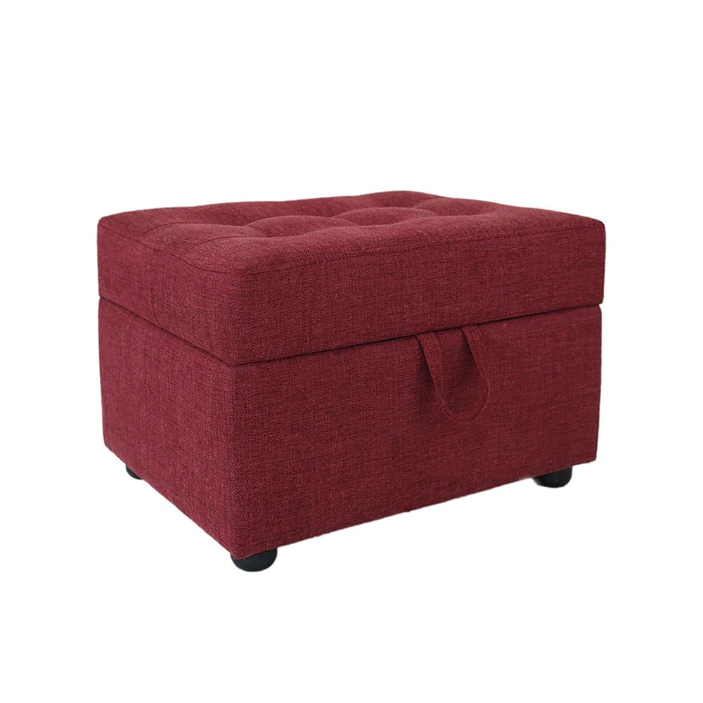 Tufted Storage Ottoman Bench Maroon