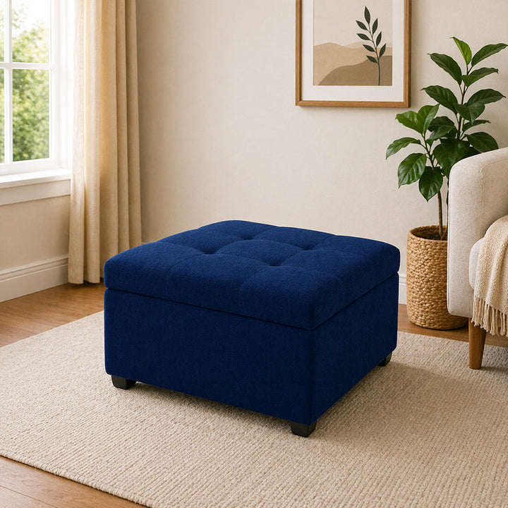 Doe Buck Storage Ottoman Bench|Blue