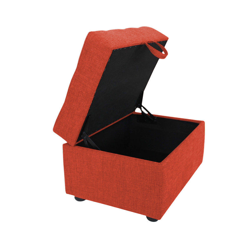 Tufted Storage Ottoman Bench Orange