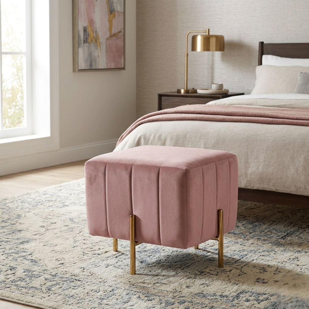 Adirondack Ottoman With Gold Leg