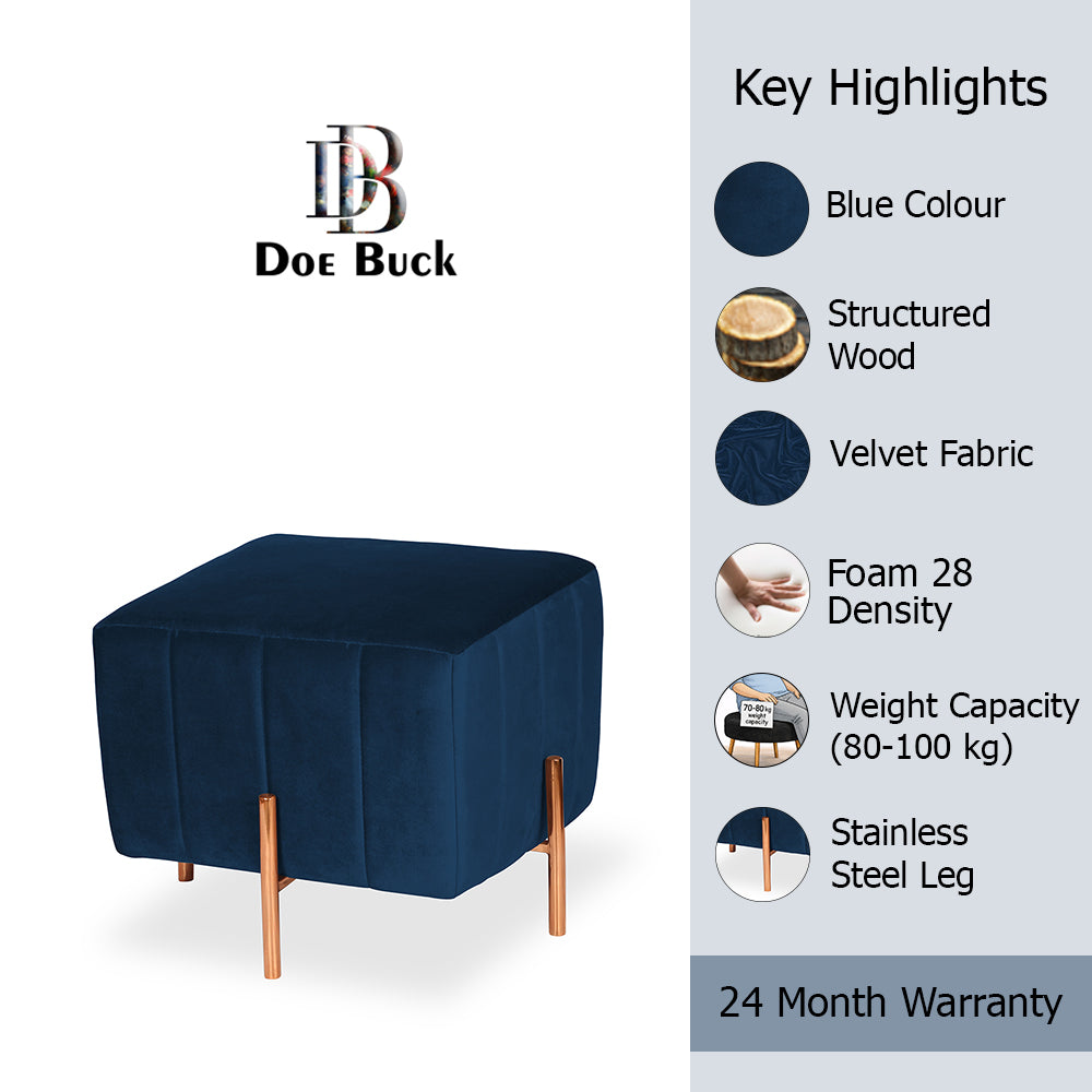 Regent Ottoman With Rose Gold Leg