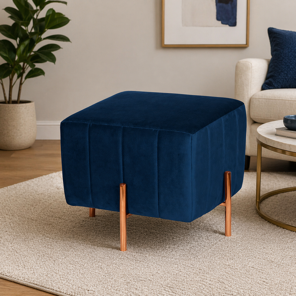 Regent Ottoman With Rose Gold Leg