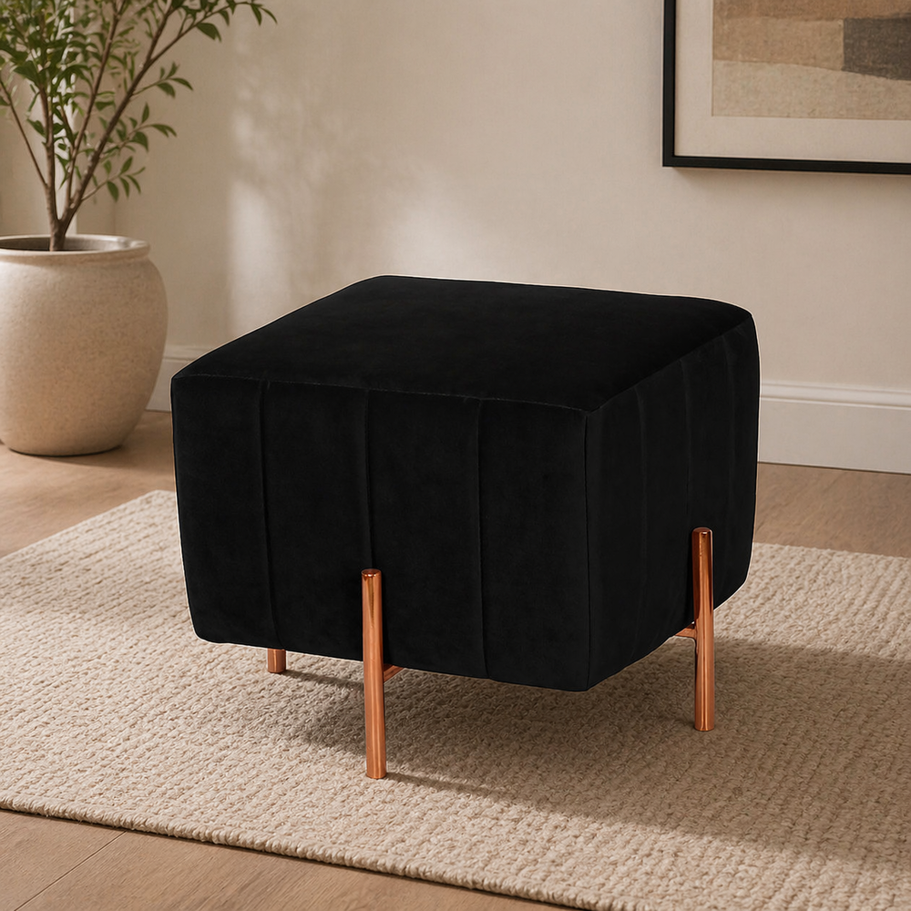 Regent Ottoman With Rose Gold Leg