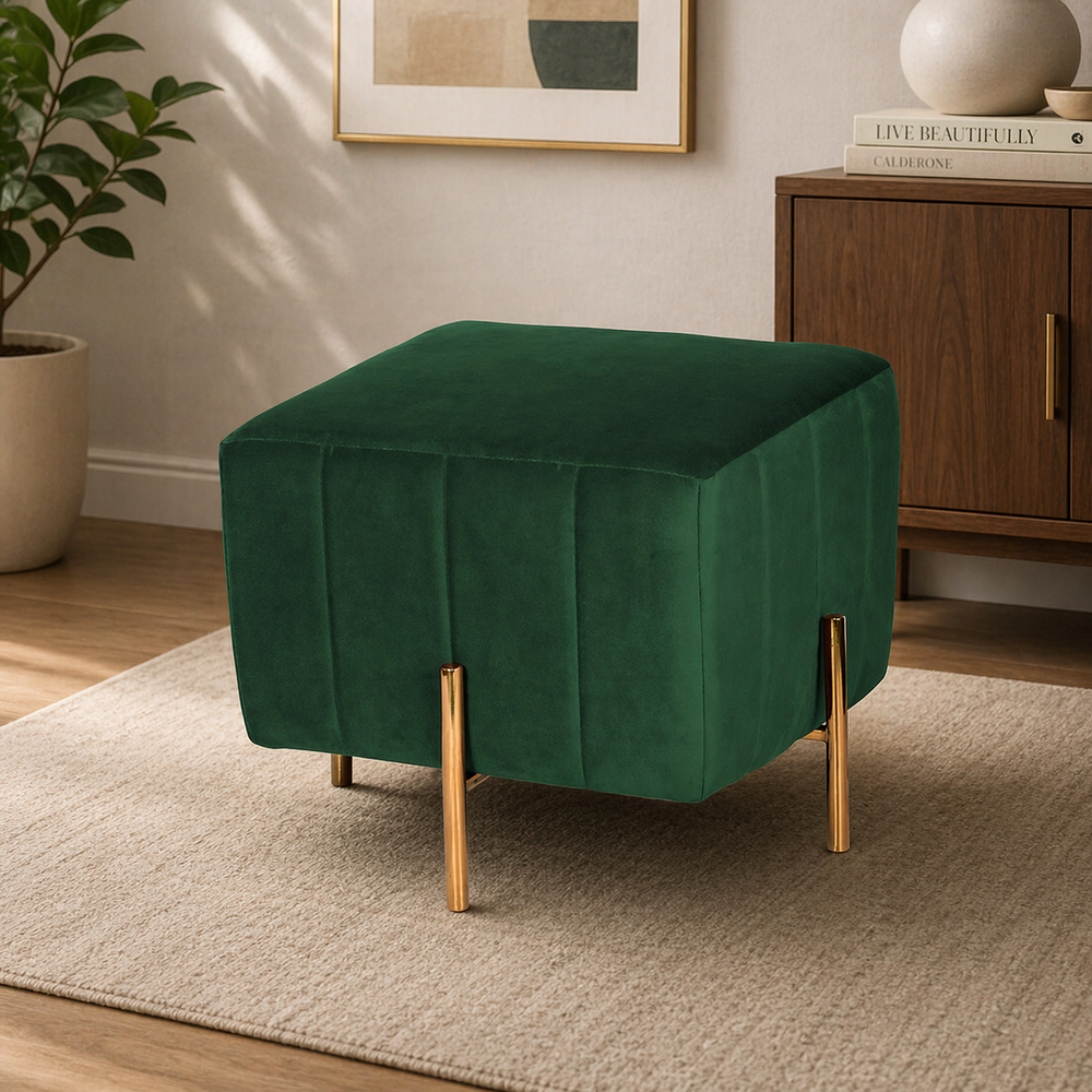 Adirondack Ottoman With Gold Leg