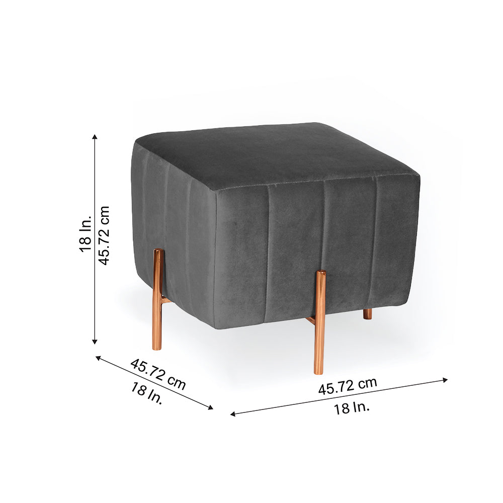 Regent Ottoman With Rose Gold Leg