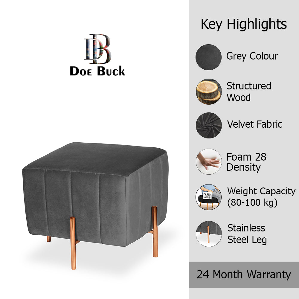 Regent Ottoman With Rose Gold Leg