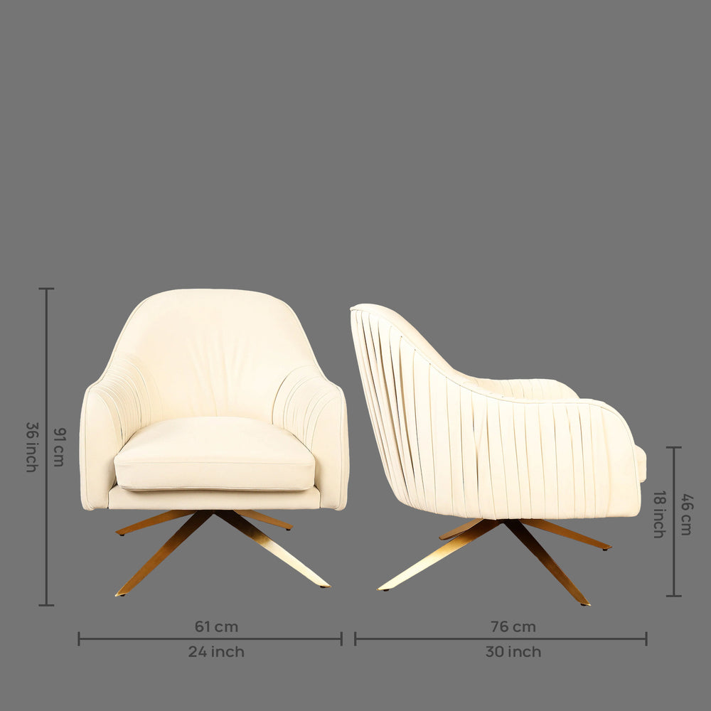 Gladden Revolving Accent Chair White | Swivel Accent Chair White