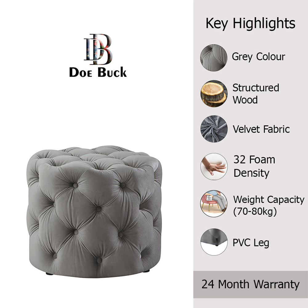 Doe Buck Briana Ottoman|Grey