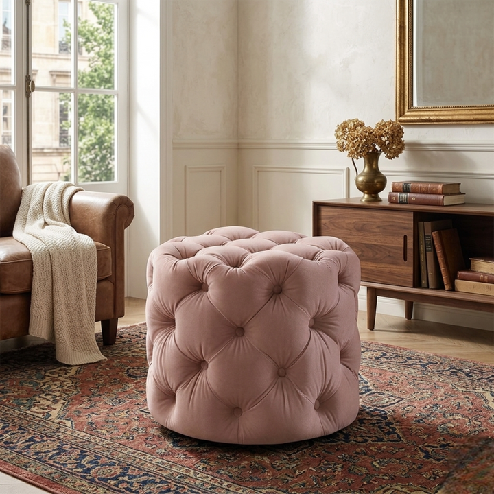 Doe Buck Briana Ottoman|Pink