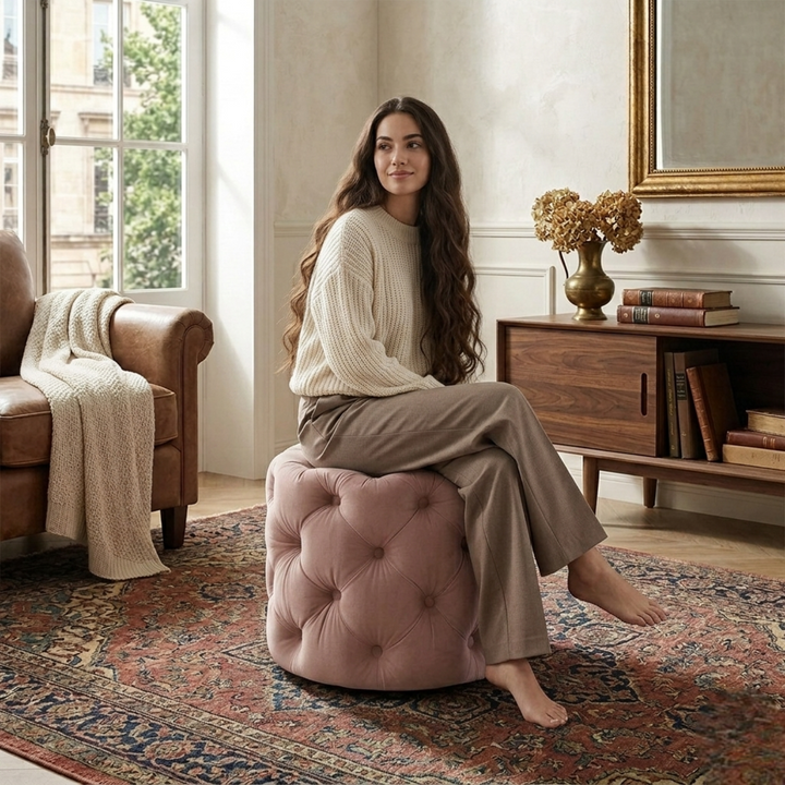 Doe Buck Briana Ottoman|Pink