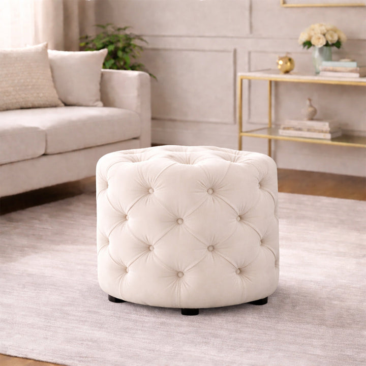 Doe Buck Briana Ottoman|White