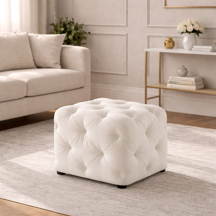 Doe Buck Colchester Ottoman|Off-White