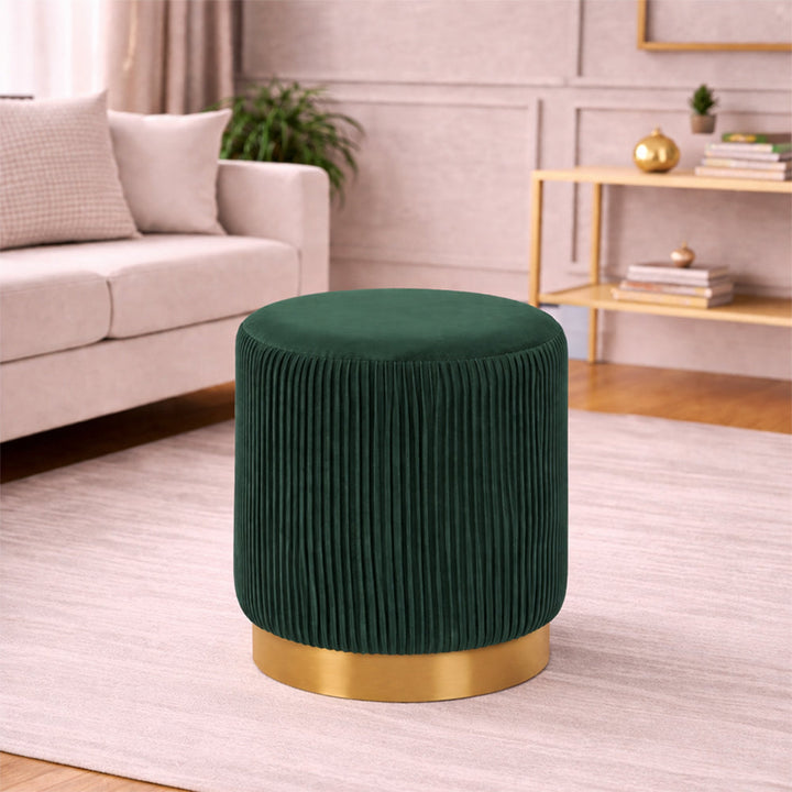 Doe Buck Damato Ottoman|Green
