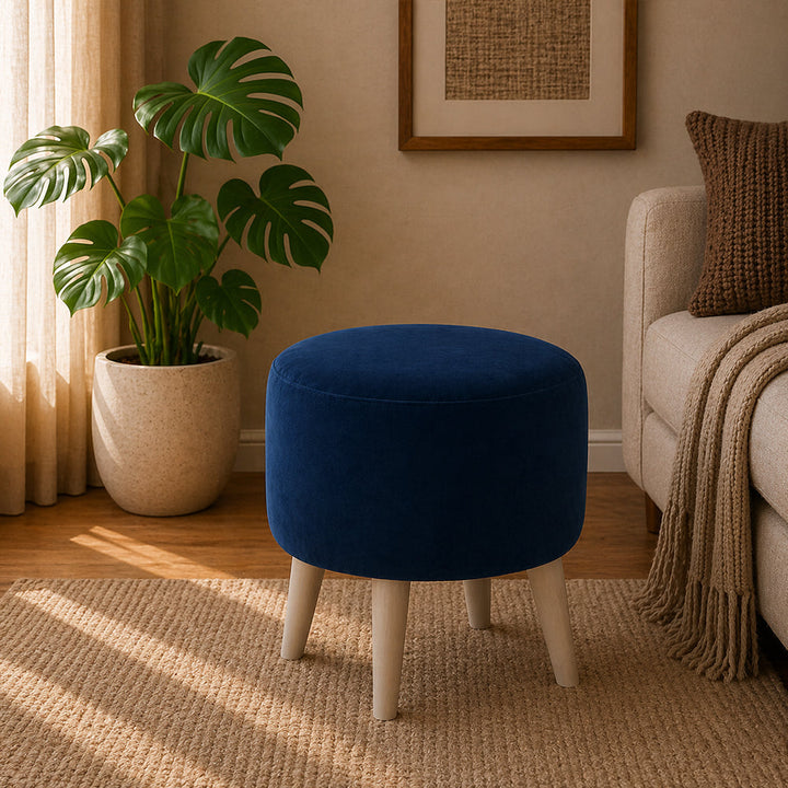 Doe Buck Parker Ottoman|Blue