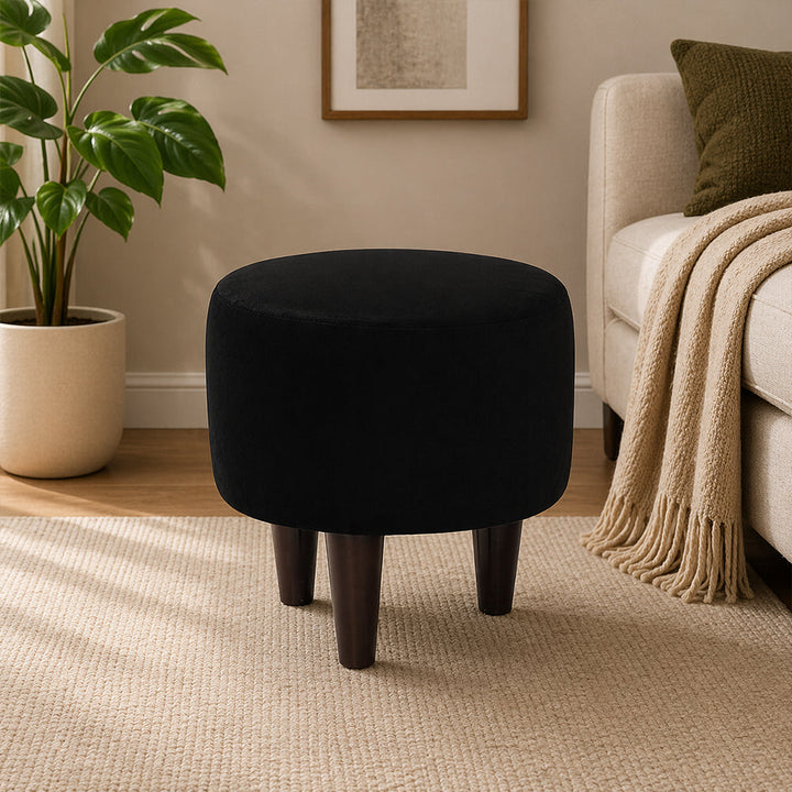 Doe Buck Round Ottoman|Black