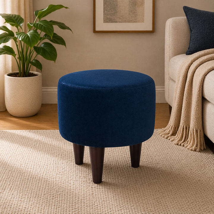 Doe Buck Round Ottoman|Blue
