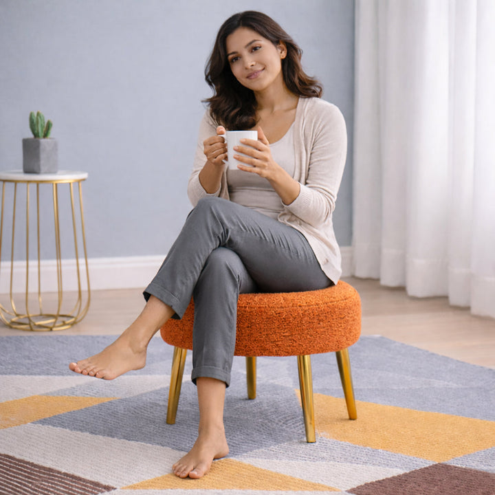 Doe Buck Luna Ottoman|Orange