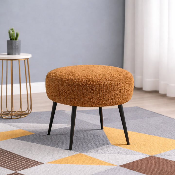Doe Buck Luna Ottoman With Black Legs|Rust