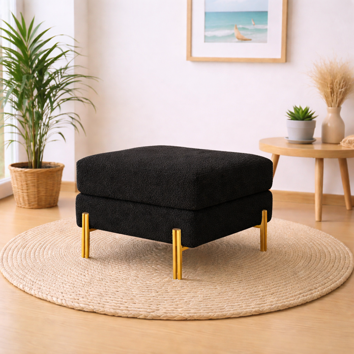 Doe buck Luxe Ottoman|Black