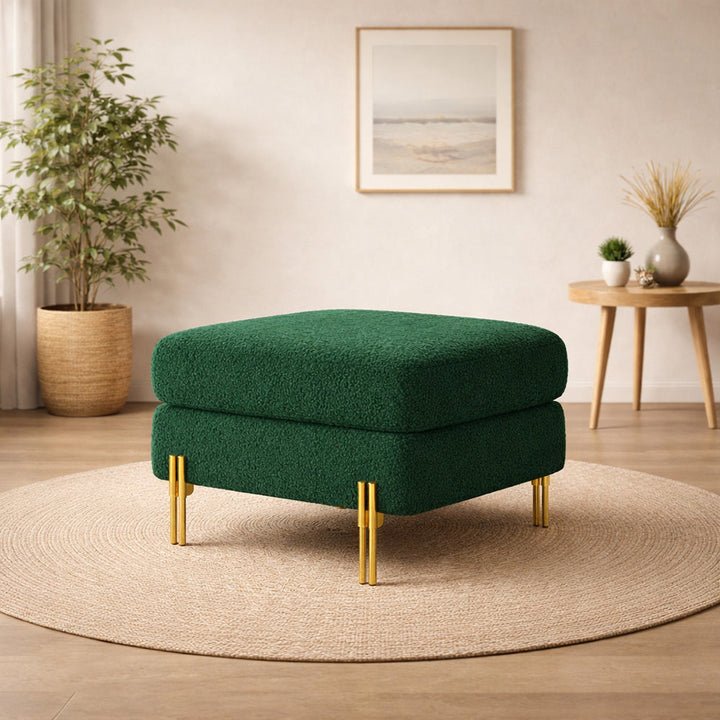 Doe Buck Luxe Green Ottoman|Green