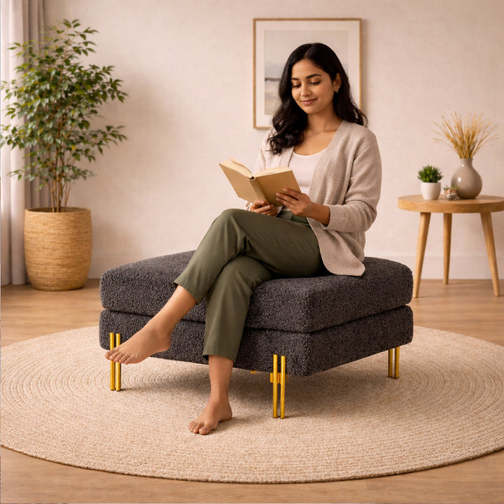Doe Buck Luxe Ottoman|Grey