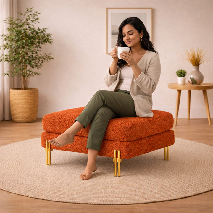 Doe Buck Luxe Ottoman|Orange