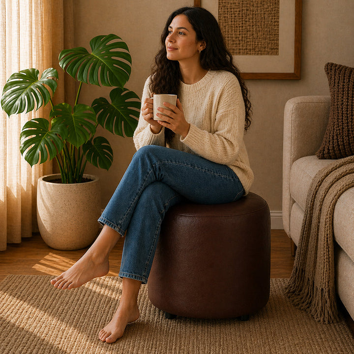 Doe Buck Mary Ottoman|Brown