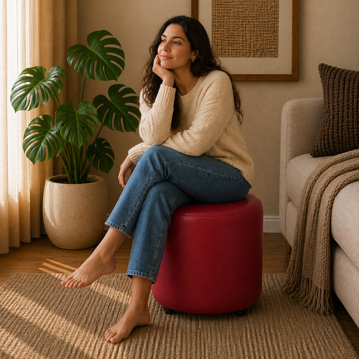 Doe Buck Mary Ottoman|Pink
