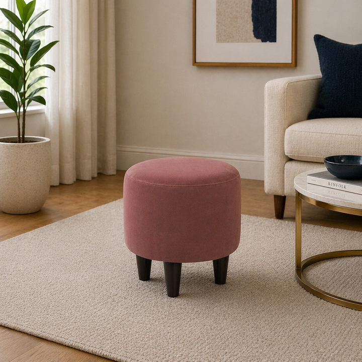 Doe Buck Round Ottoman|Pink