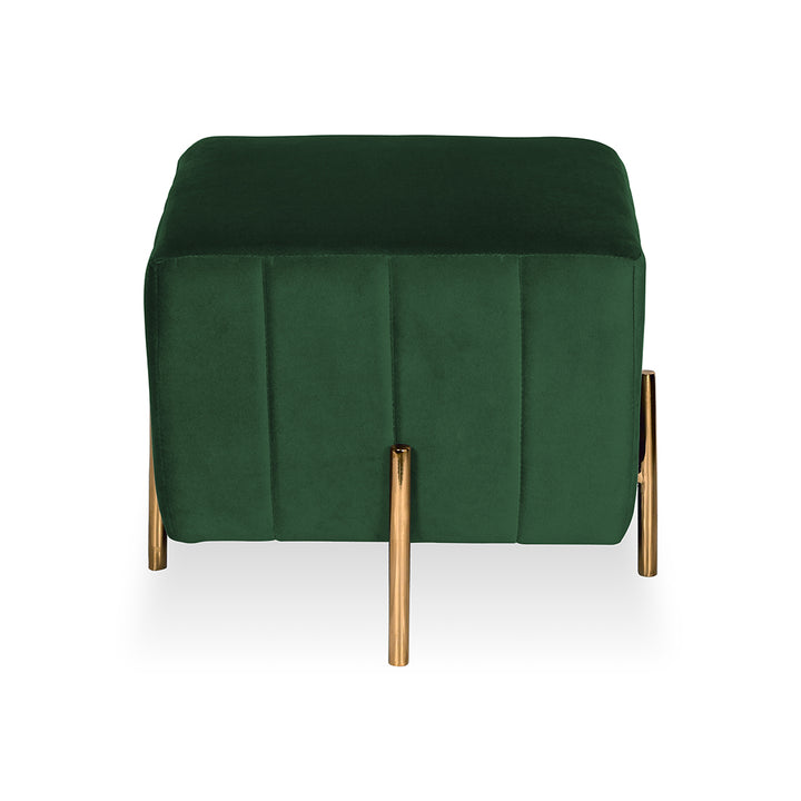 Square Gold Ottoman Stainless Steel In Green