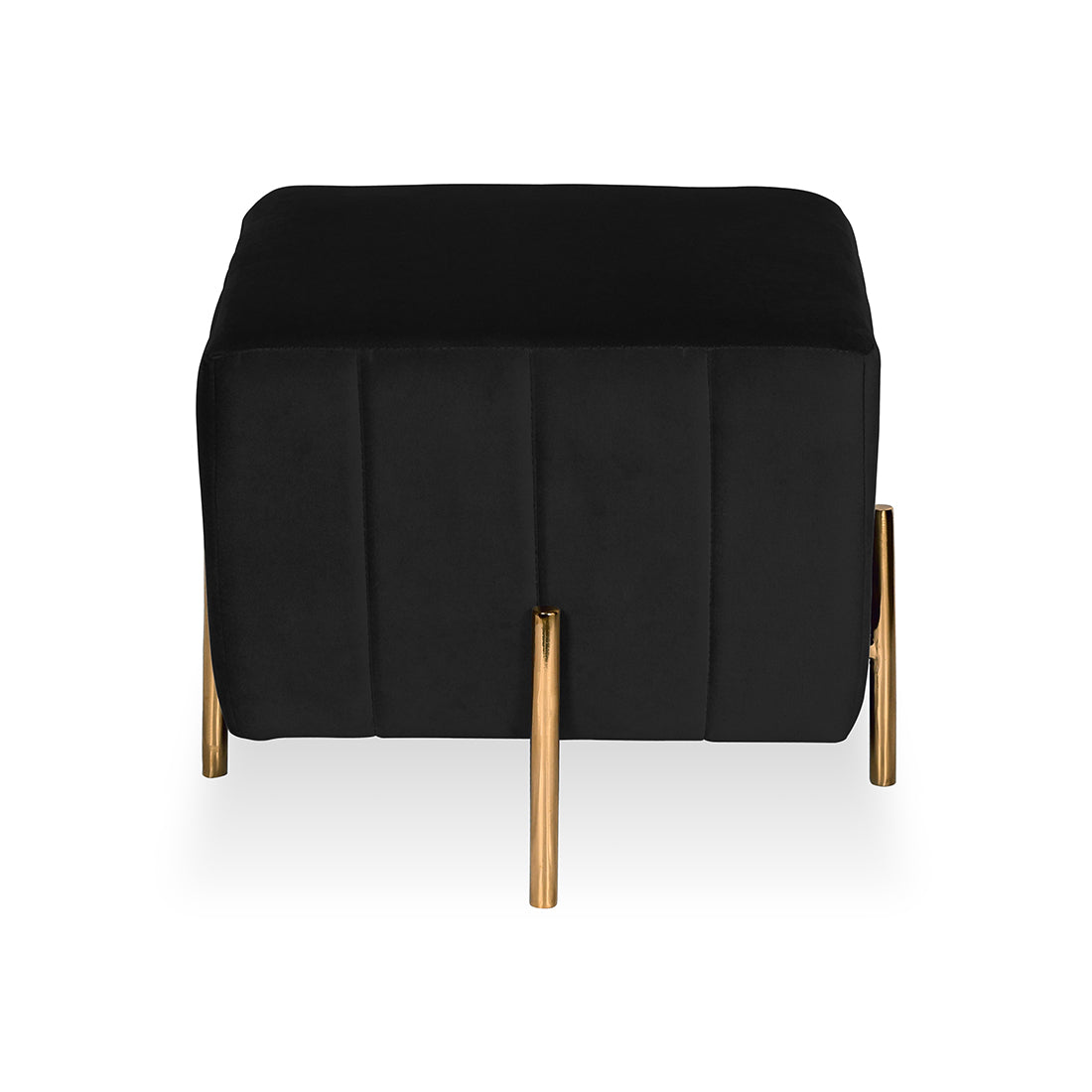 Square Gold Ottoman Stainless Steel In Black