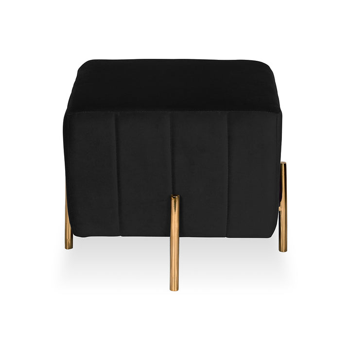 Square Gold Ottoman Stainless Steel In Black