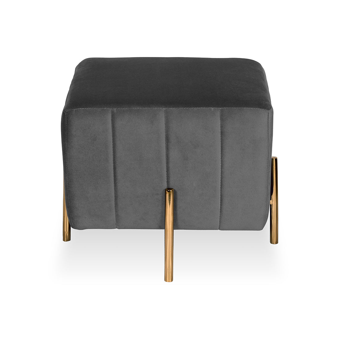 Square Gold Ottoman Stainless Steel In Grey