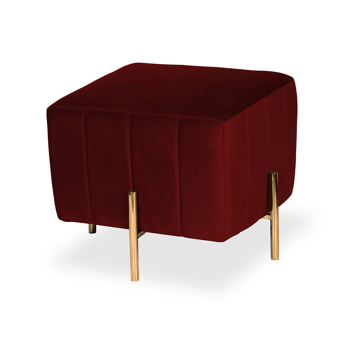 Square Gold Ottoman Stainless Steel In Mehroon